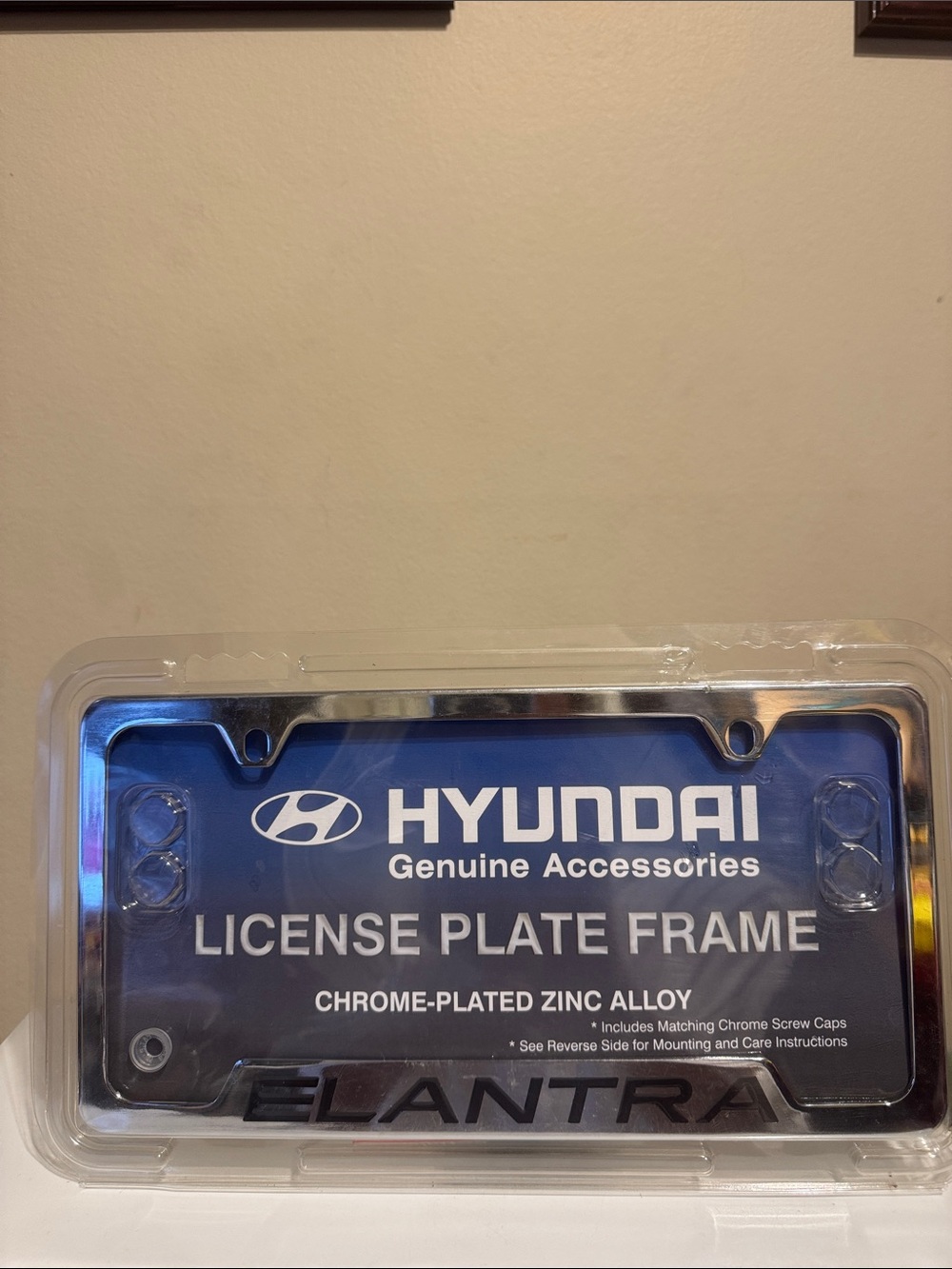 Hyundai Elantra License Plate Frame New in Package Genuine Accessories OEM